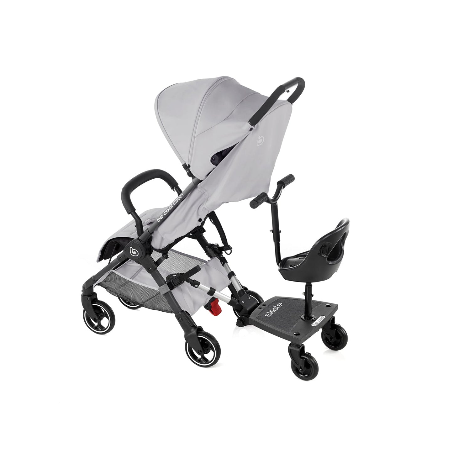 Be Cool Skate Universal Buggy Platform + Seat Unit – Seated or Standing Ride-On Board for Second Child