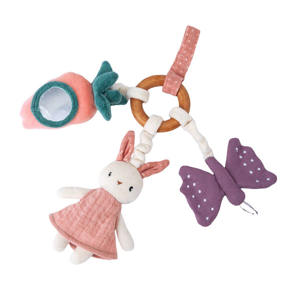 Jumini Friends Baby Activity Ring - Pink Rabbit (Organic Cotton) for Newborn+