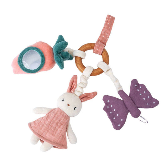Jumini Friends Baby Activity Ring - Pink Rabbit (Organic Cotton) for Newborn+