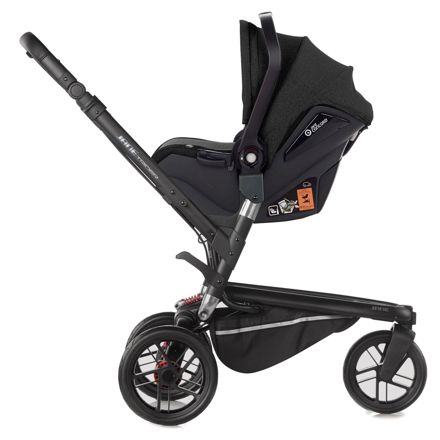 Jané Trider Travel System Bundle with Transporter Plus & Koos R1 i-Size Car Seat, Sand