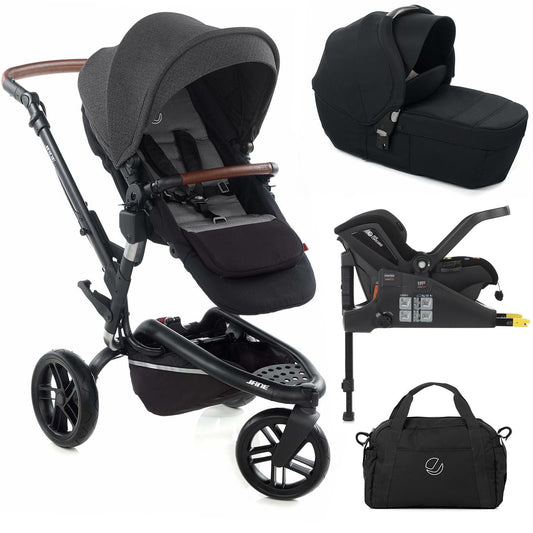 Jané Trider Travel System Bundle with Transporter Plus & Koos R1 i-Size Car Seat, Black