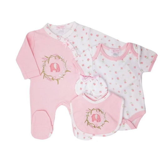 Tiny Chick Premature Baby Girls 4 Pieces Set - Elephant