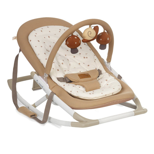 Fold Hammock Baby Rocker with Toy Arch & Reversible Newborn Cushion, Sesame