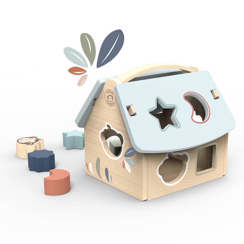 Speedy Monkey House Shape Sorter w/8 Blocks