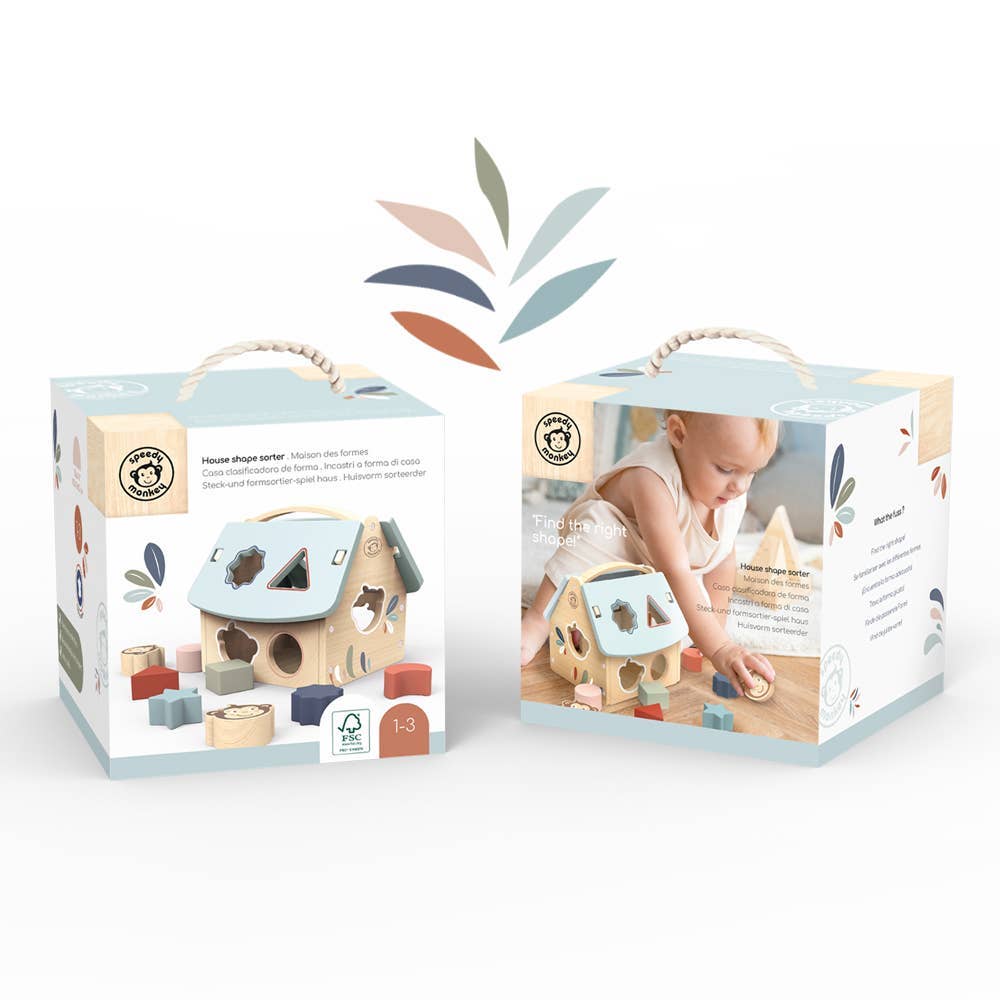 Speedy Monkey House Shape Sorter w/8 Blocks