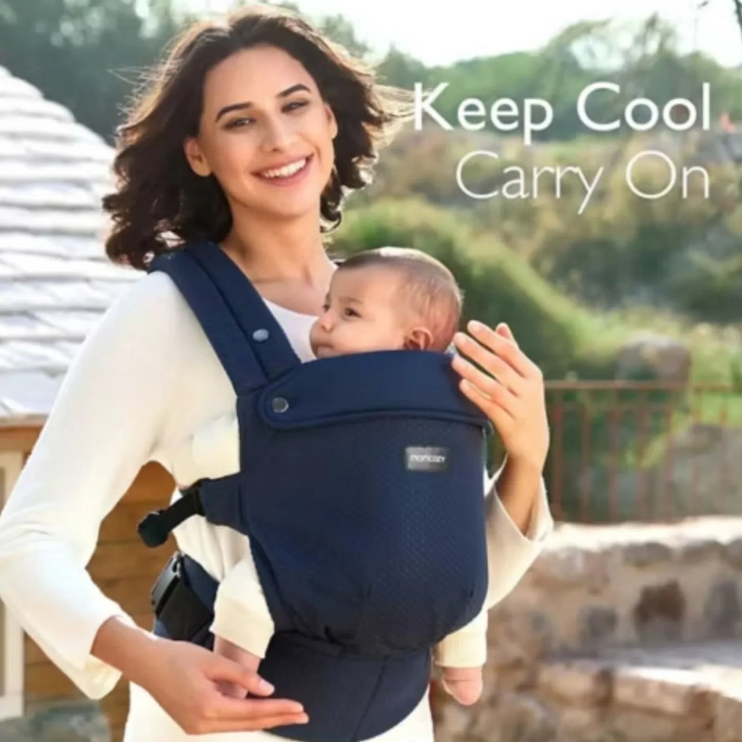 Momcozy Baby Carrier Newborn to Toddler Air Mesh - Blue