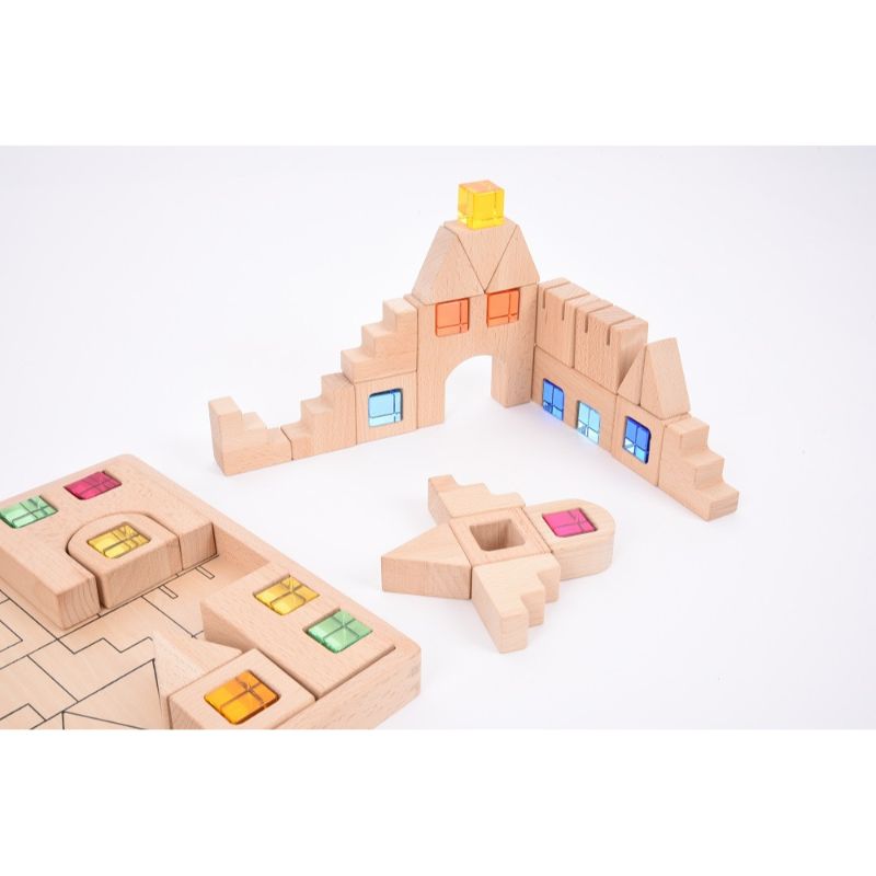 TickiT Wooden Castle Building Gem Blocks
