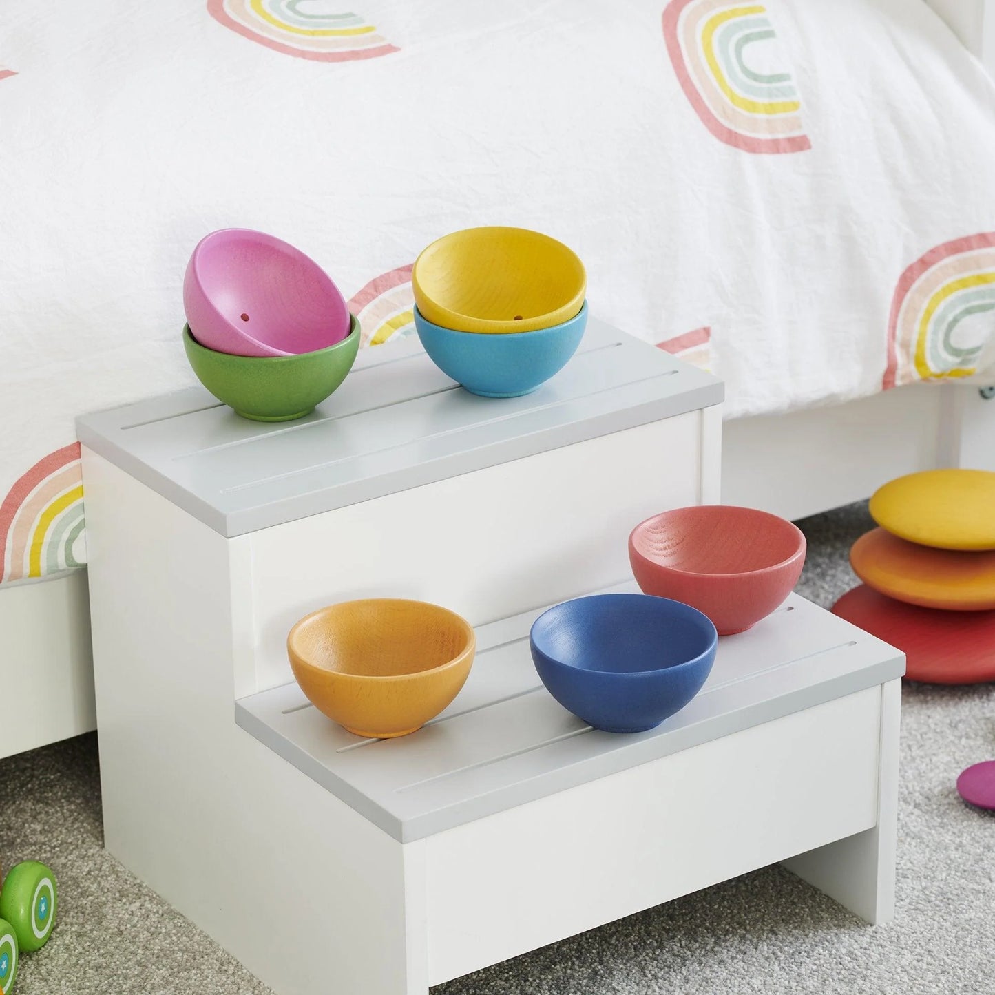 TickiT Rainbow Wooden Bowls