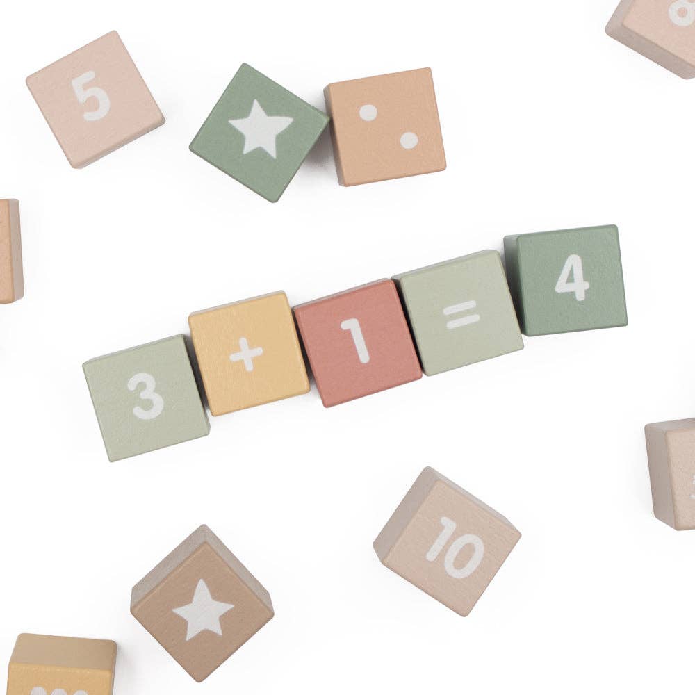 Jumini Wooden Number Block Set - Montessori Stacking and Number Toy