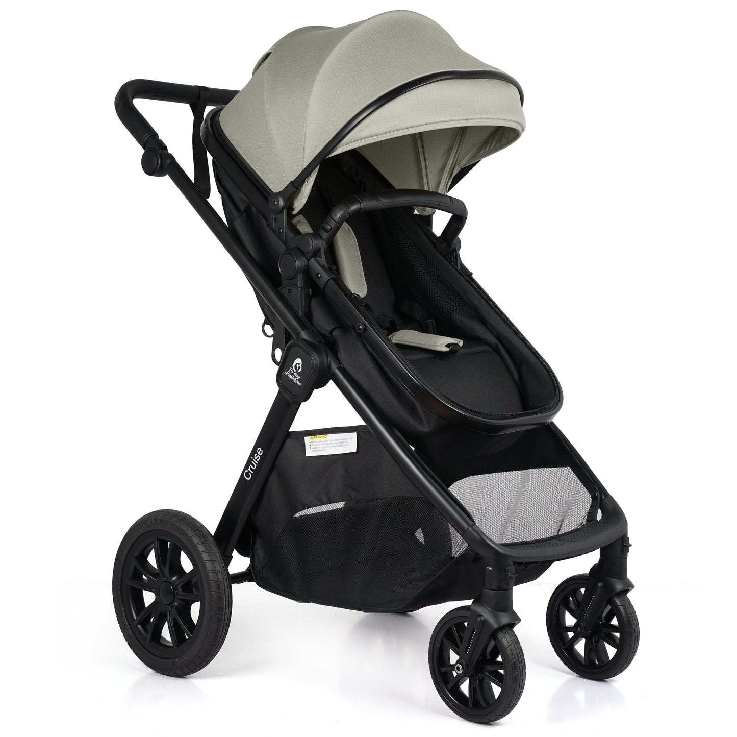 For Your Little One Cruise 3 In 1 Travel System With Car Seat And ISOFIX Base - Pebble Sage (Free Cupholder And Seat Liner Included!)