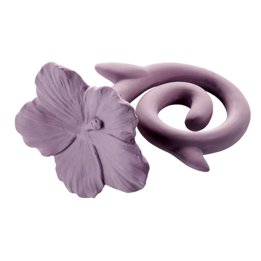 Nibbling Natruba Natural Rubber Teether Hawaii Flower - Purple