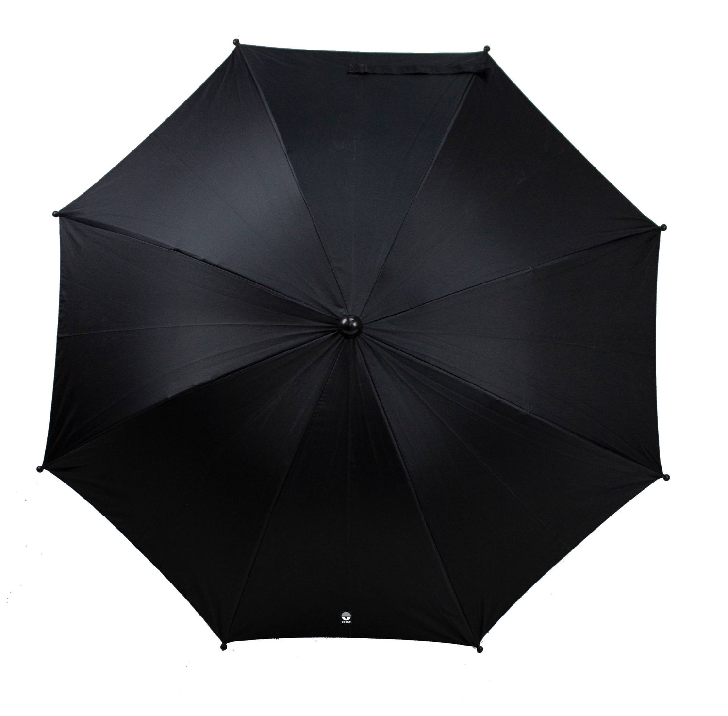 Black umbrella on a white background