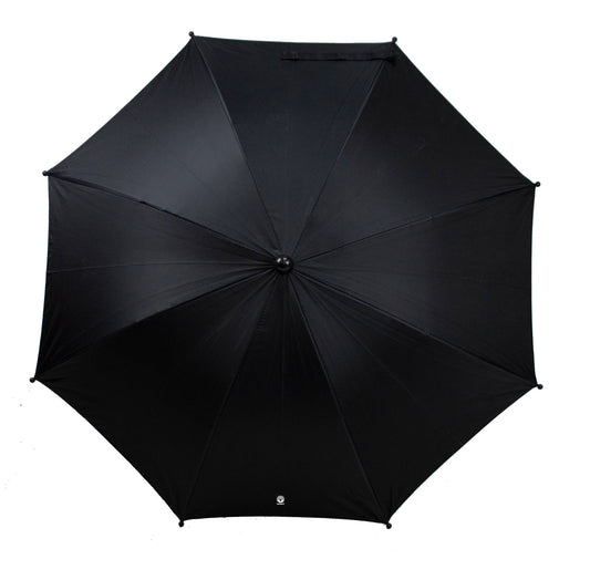 Black umbrella on a white background
