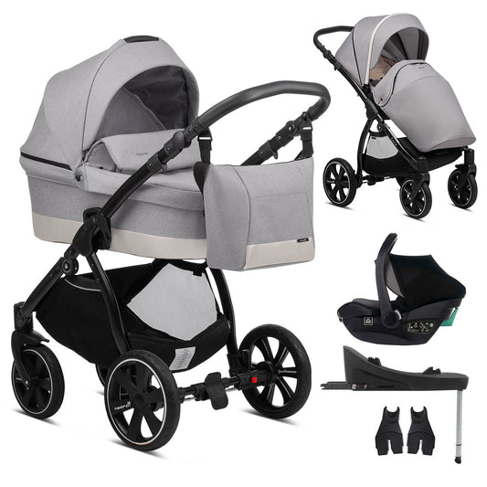 Noordi Sole Go 3in1 + Travel Carrier Car Seat, Warm Grey