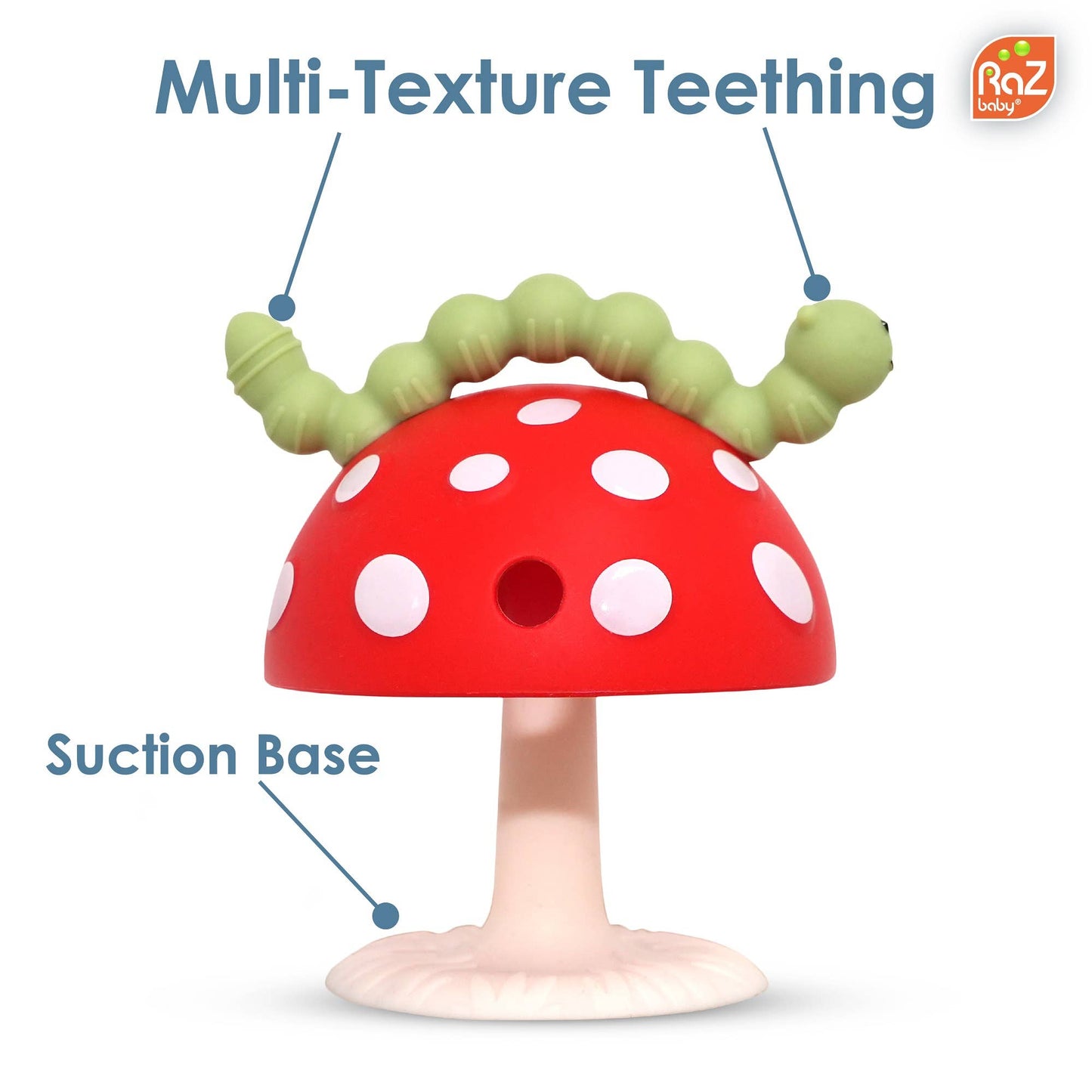 CHOMPY MUSHROOM GRIP TEETHER - RED/GREEN
