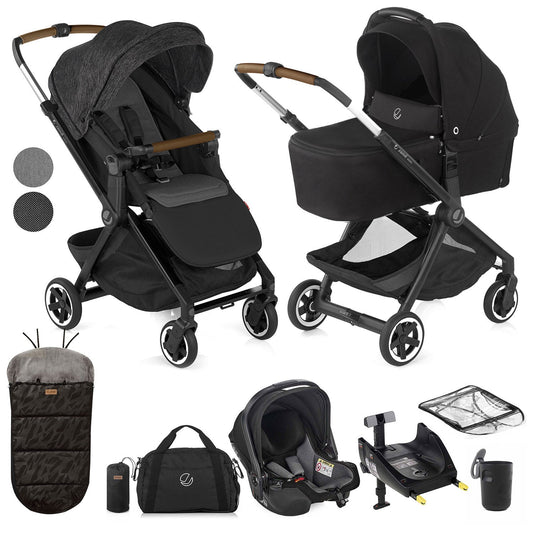 Jané Newel 10-Piece Complete Travel System Bundle  - Cold Black