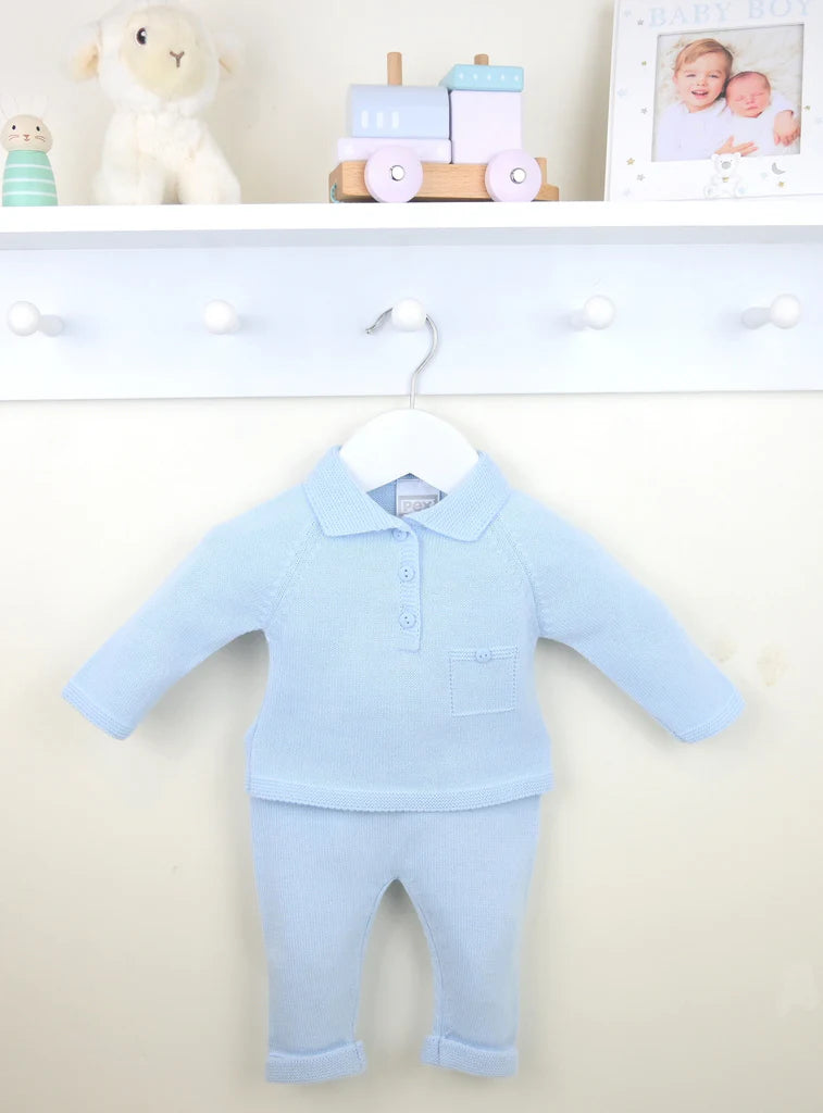 Pex Oliver Polo Collar Suit Blue