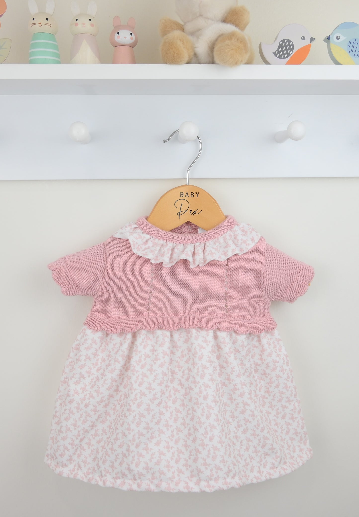 Pex Claudia Dress Dusky Pink/White