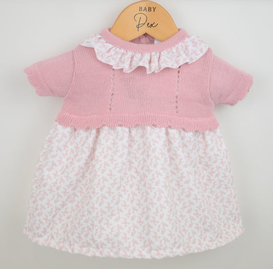 Pex Claudia Dress Dusky Pink/White