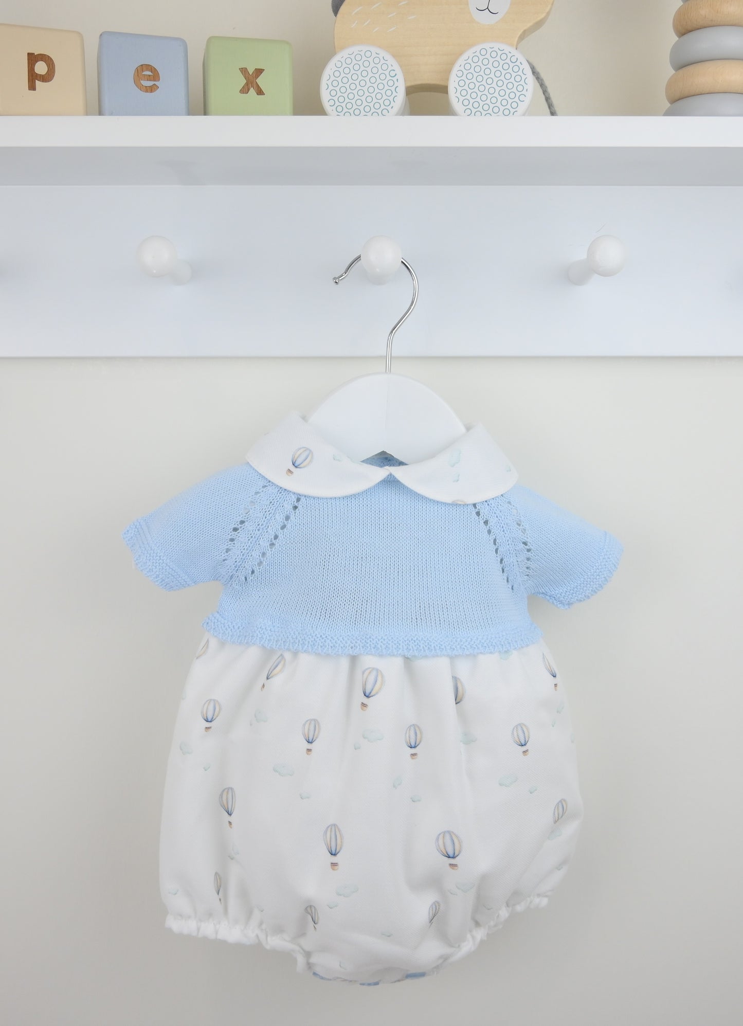 Pex Air Balloon Romper Blue/White