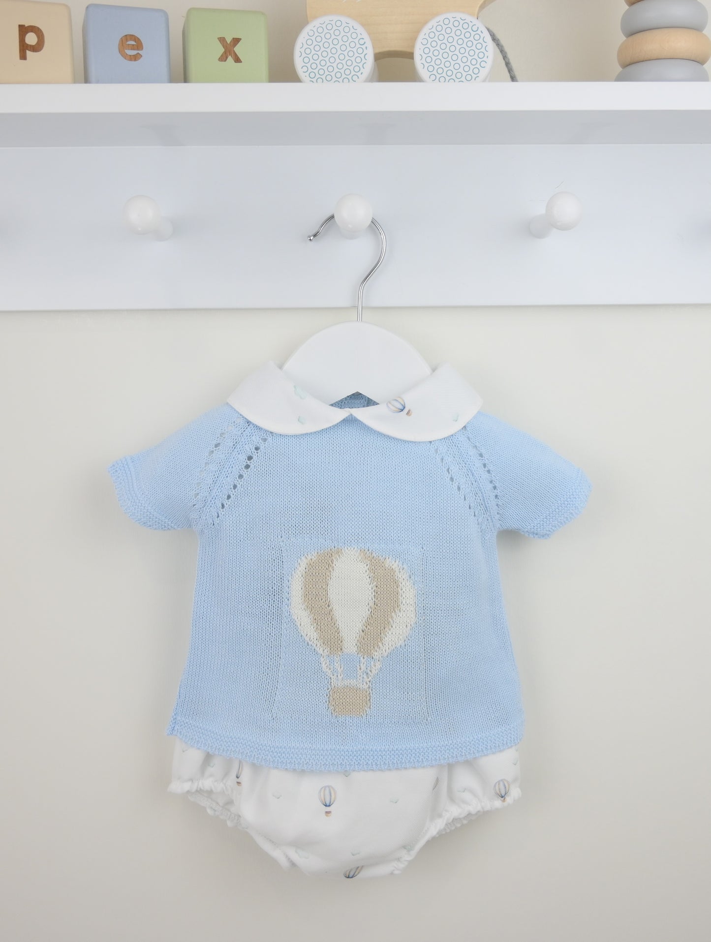Pex Air Balloon Romper Blue/White
