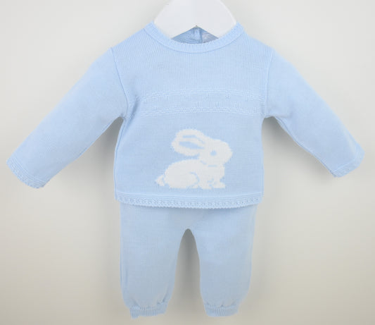Pex Kit Bunny 2 Piece Knitted set Blue