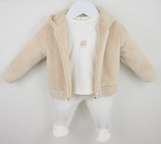 Pex Snuggle Bear 3 Piece Outfit Neutral