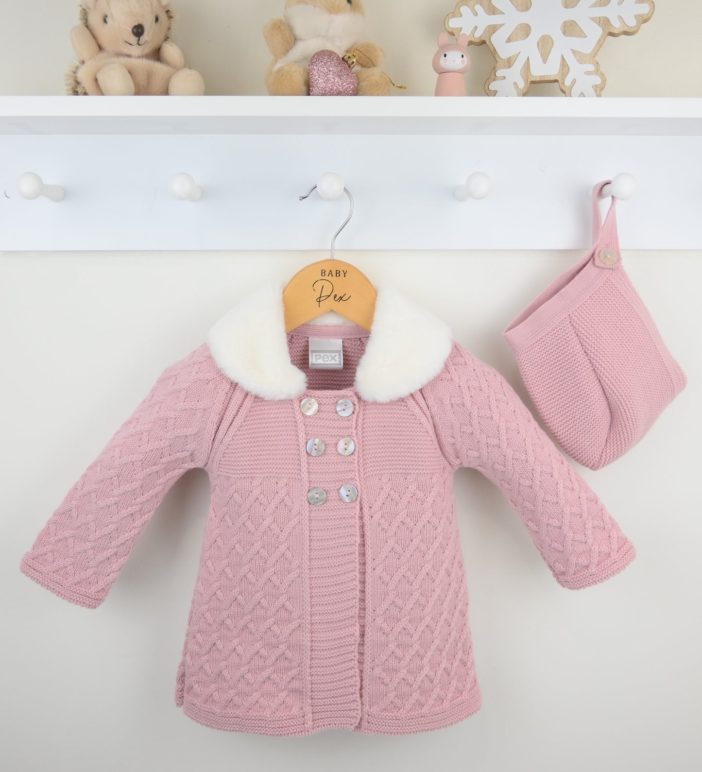 Pex Tillie Coat Dusky Pink with Hat
