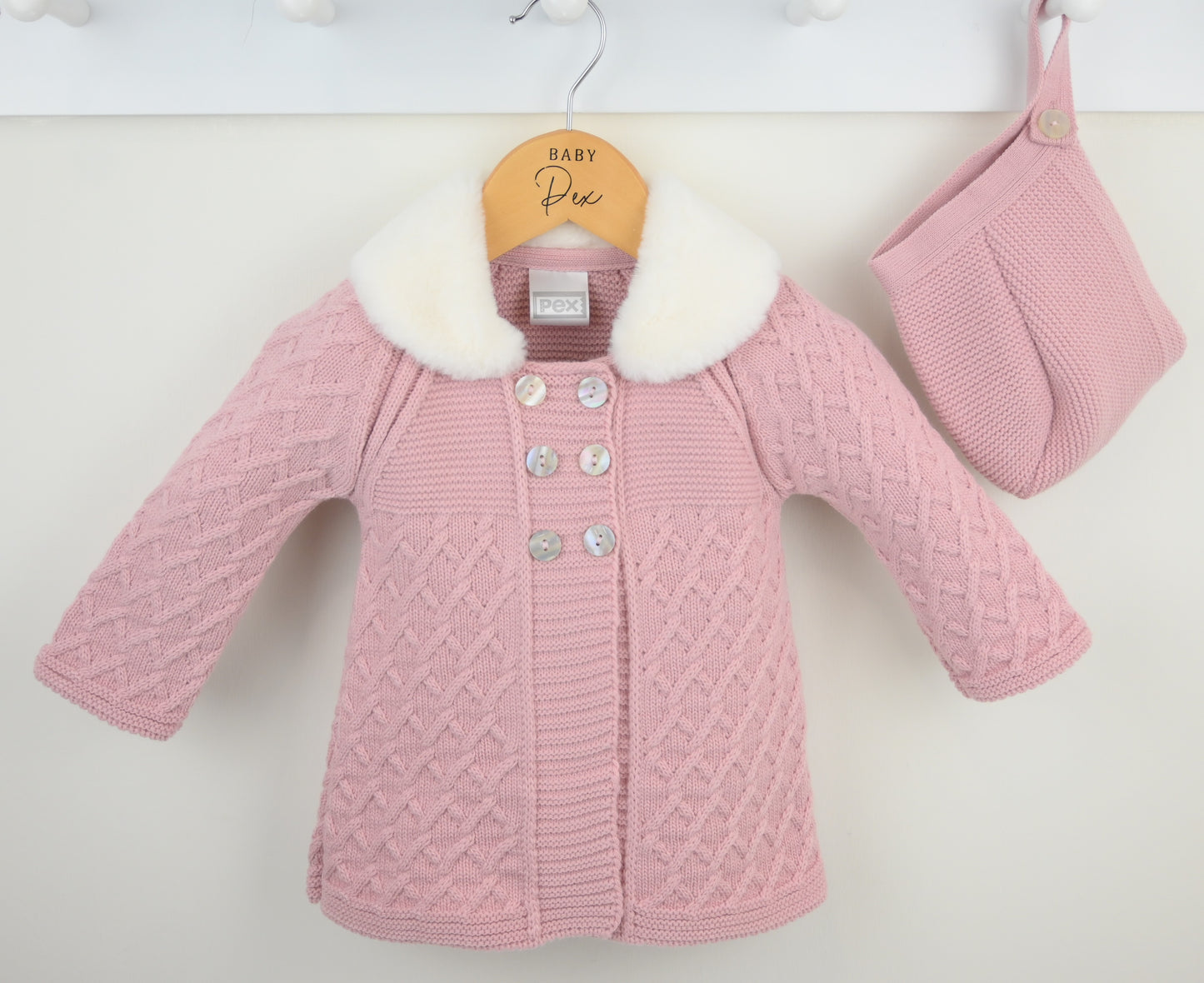 Pex Tillie Coat Dusky Pink with Hat
