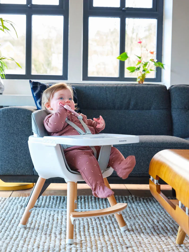 Bababing Highchair 4-in-1 Highchair & Toddler Chair White/Grey