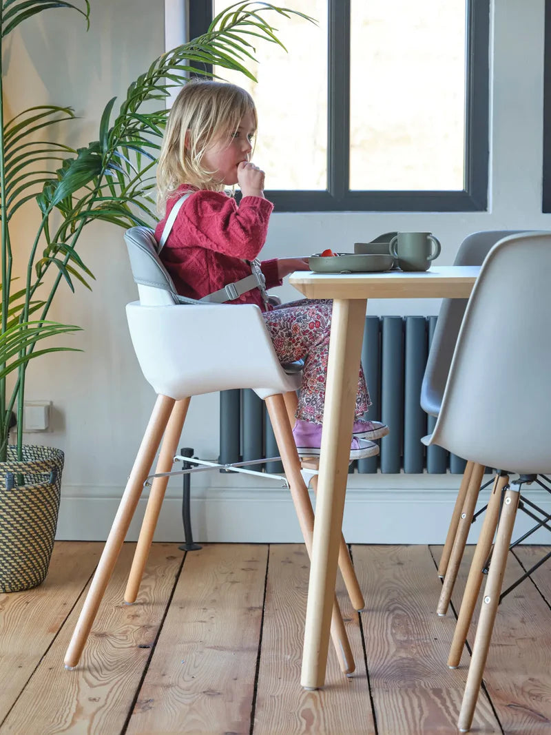 Bababing Highchair 4-in-1 Highchair & Toddler Chair White/Grey