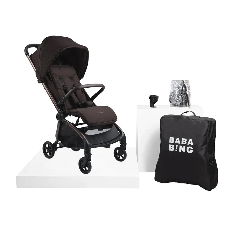 Bababing imi Travel Pushchair Auto Fold Compact Stroller Koffe