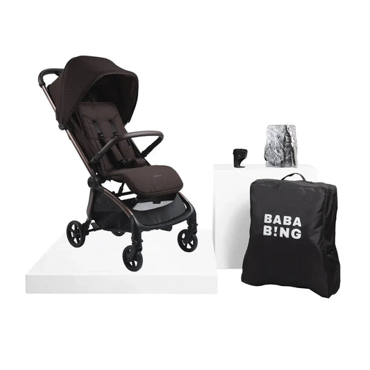 Bababing imi Travel Pushchair Auto Fold Compact Stroller Koffe