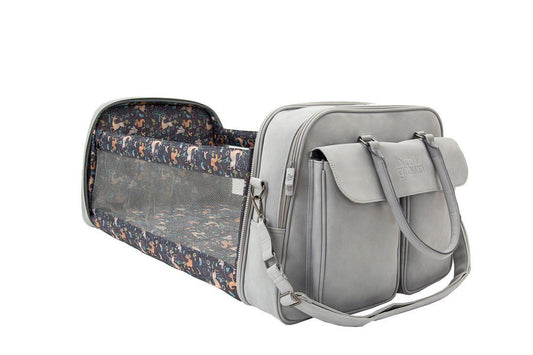 Bizzi Growin Baby Travel Crib Changing Bag - Vegan Leather Whisper Grey - POD