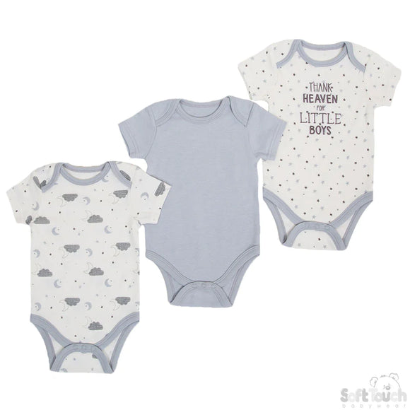 Soft Touch 3 Pack Bodysuits 2 Colours