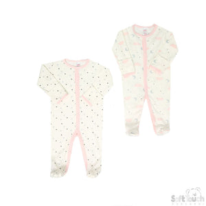 Soft Touch 2 Pack Stars & Clouds Sleepsuit 3 Colours