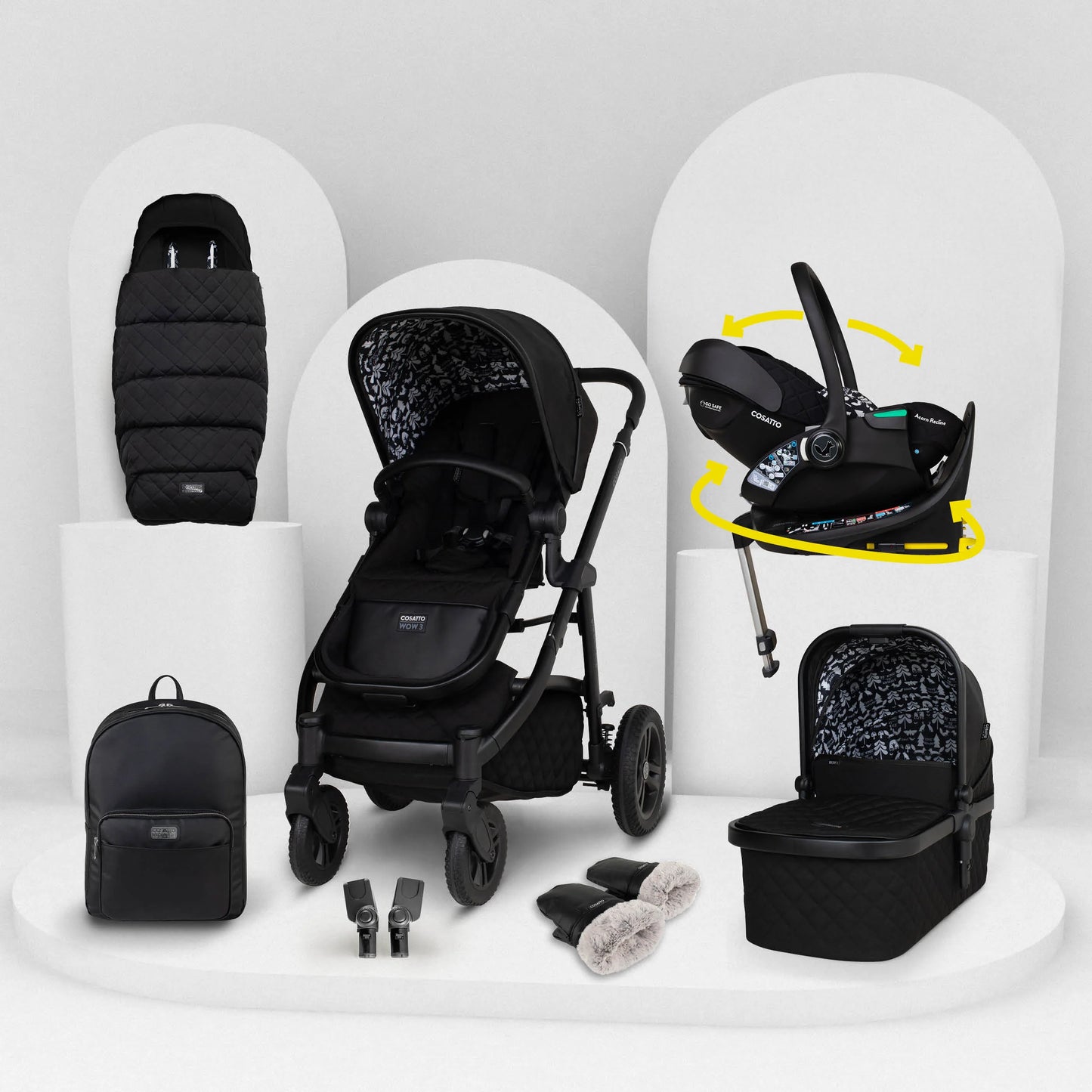 Cosatto Wow 3 Rotate & Recline Cozy Bundle Silhouette