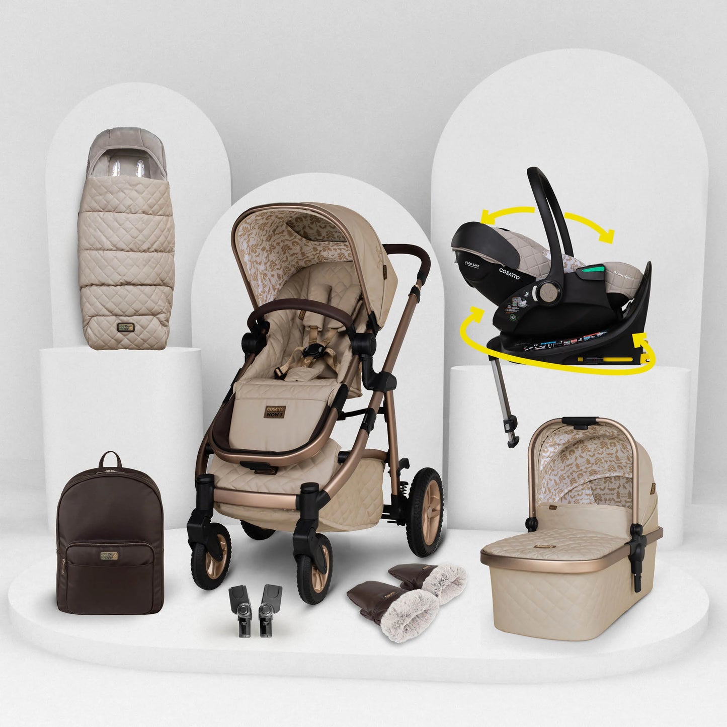 Cosatto Wow 3 Rotate & Recline Cozy Bundle Whisper