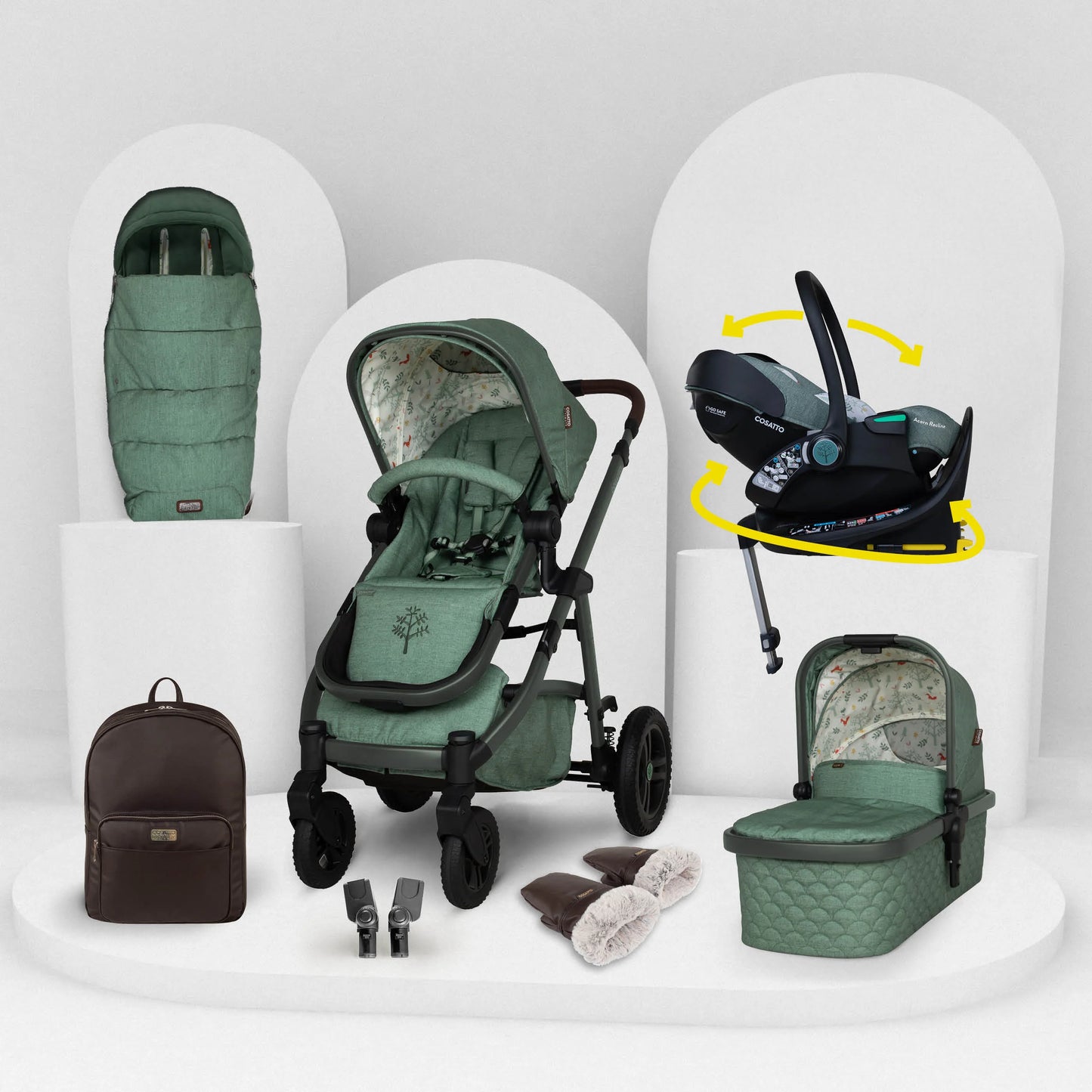 Cosatto Wow 3 Rotate & Recline Cozy Bundle Meadow