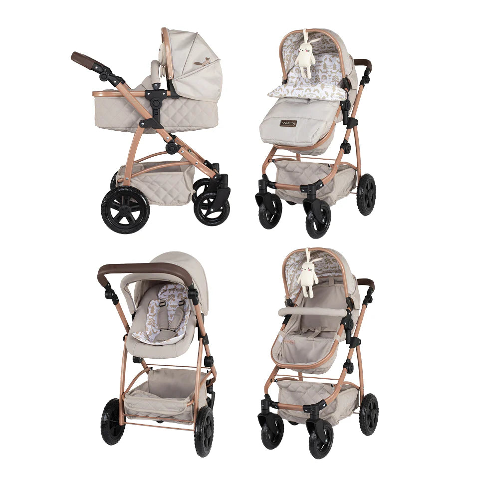 Cosatto Toy Wow 3 in 1 Dolls Pram Travel System Bundle Whisper