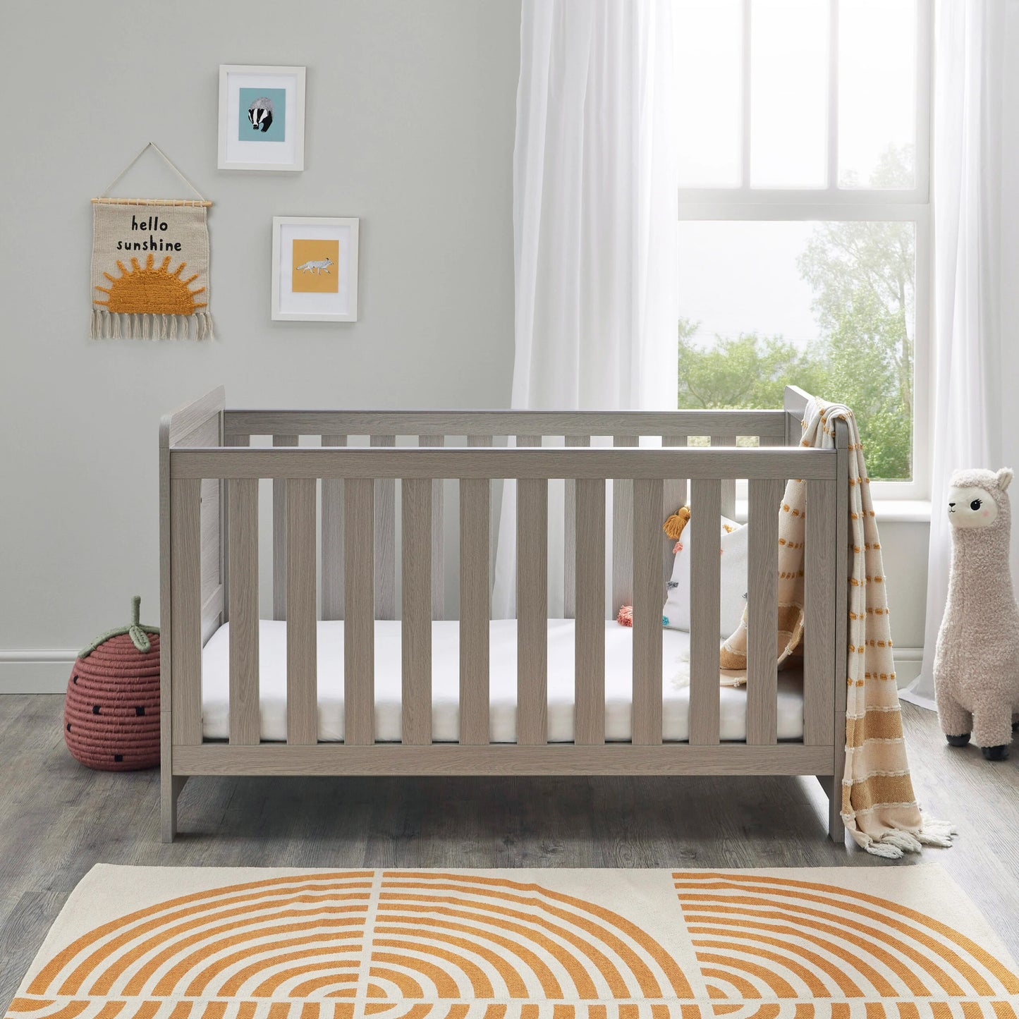 Babymore Caro Cot Bed – Grey Wash