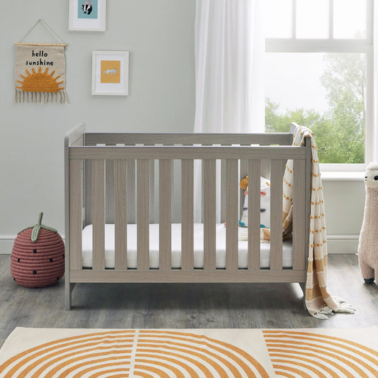 Babymore Caro Mini Cot Bed – Grey Wash