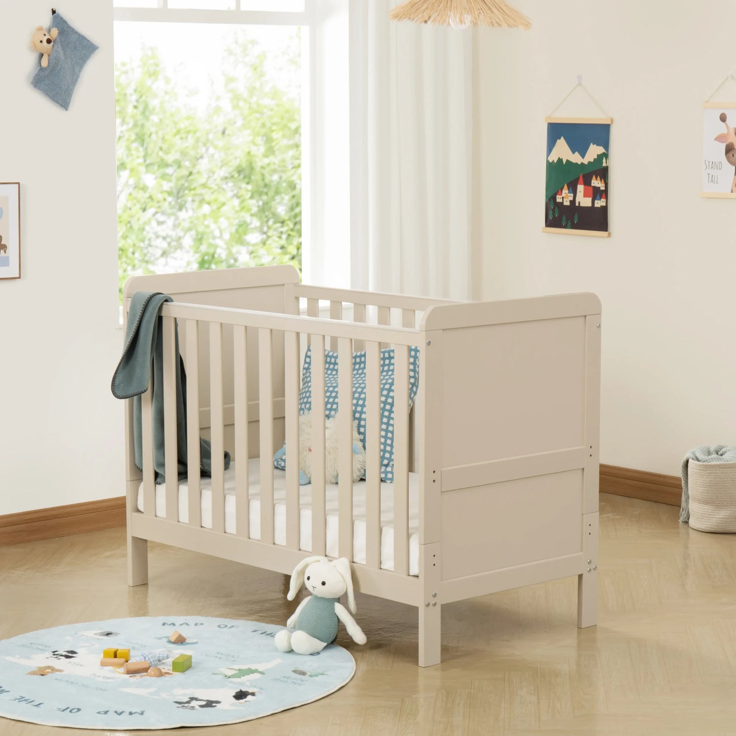 Babymore Caro Urban Mini Cot Bed – Cashmere