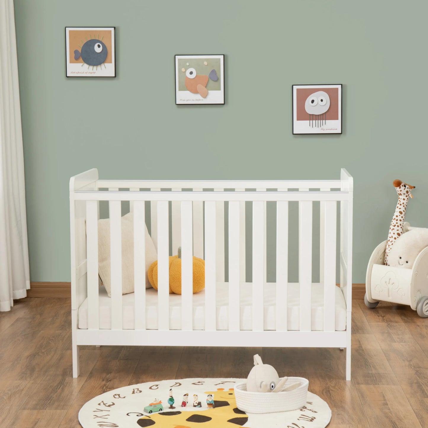 Babymore Caro Urban Mini Cot Bed – White