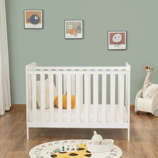 Babymore Caro Urban Mini Cot Bed – White