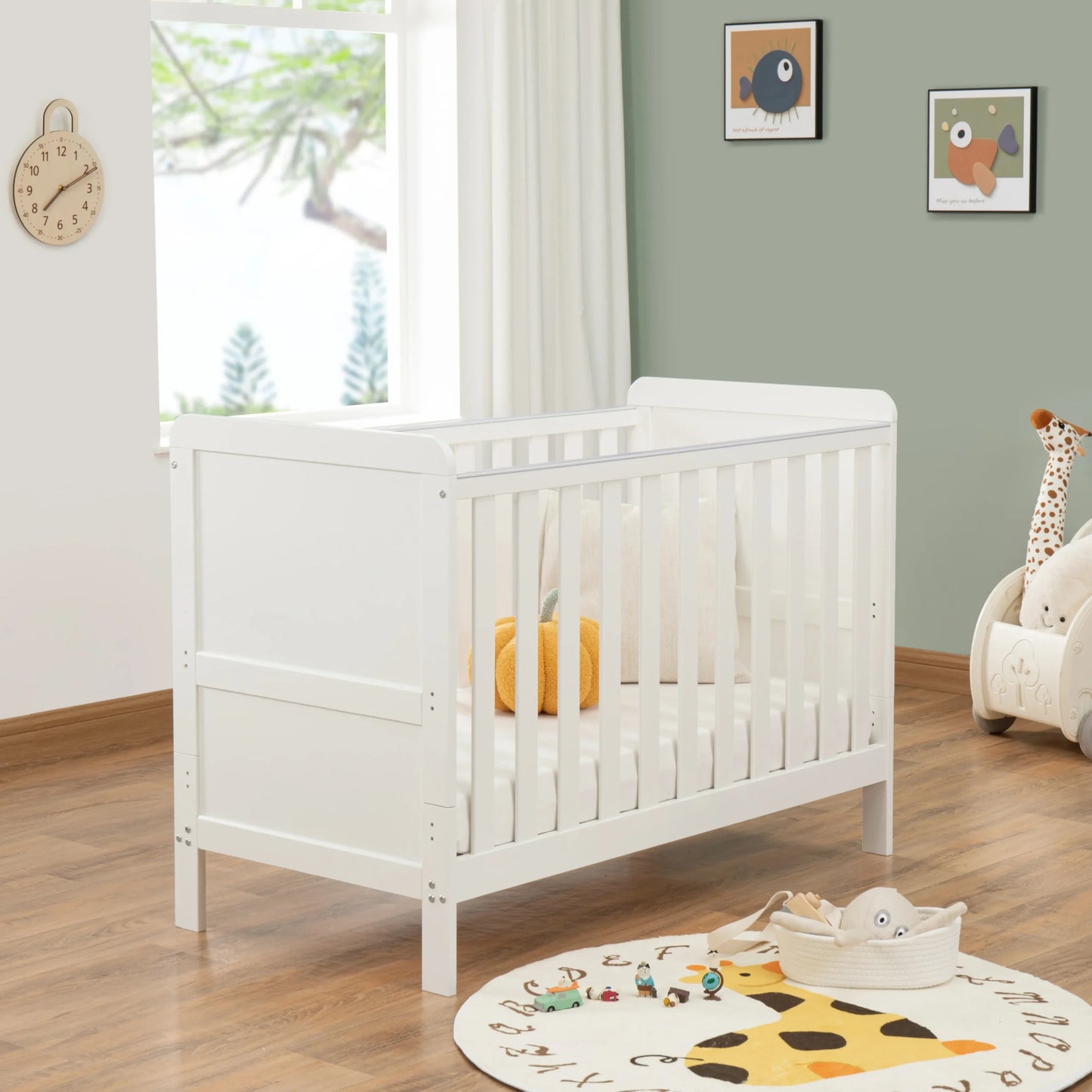 Babymore Caro Urban Mini Cot Bed – White