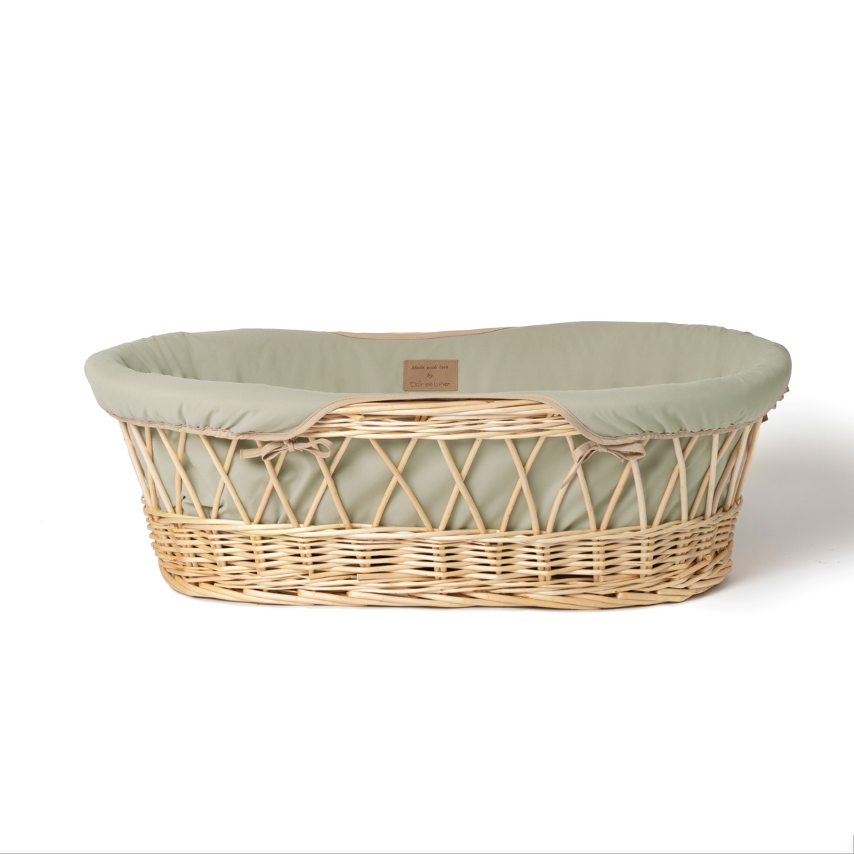 Clair-de-lune Organic Natural Wicker Moses Basket - White