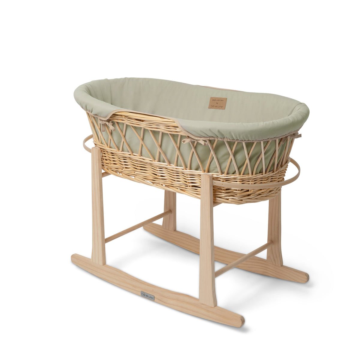 Clair-de-lune Organic Natural Wicker Moses Basket - White