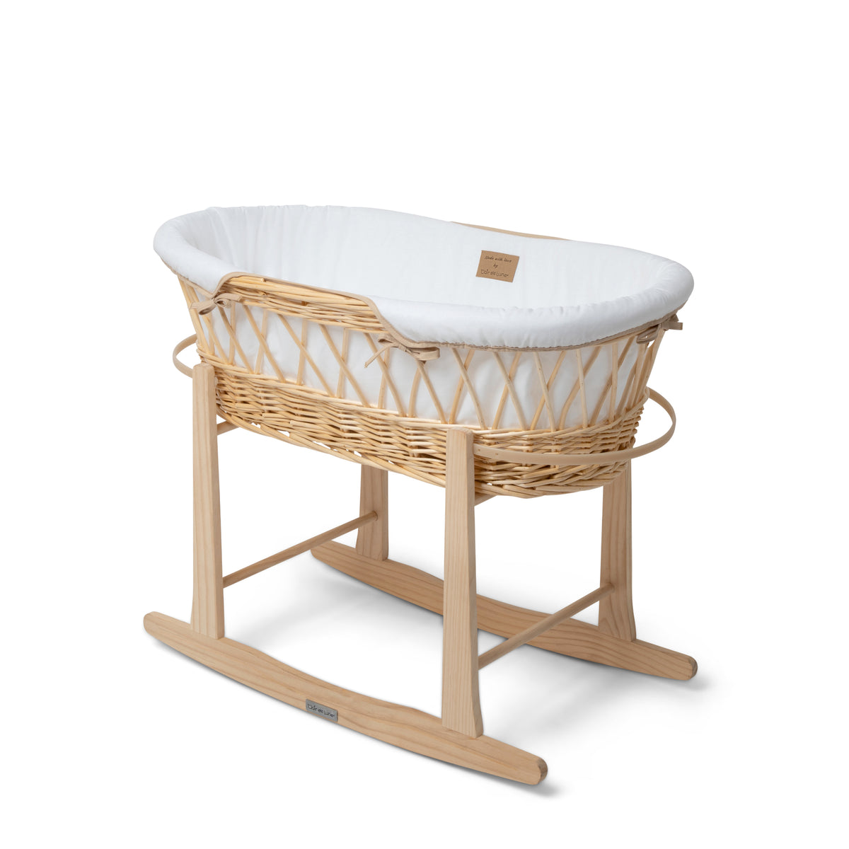 Clair-de-lune Organic Natural Wicker Moses Basket - White