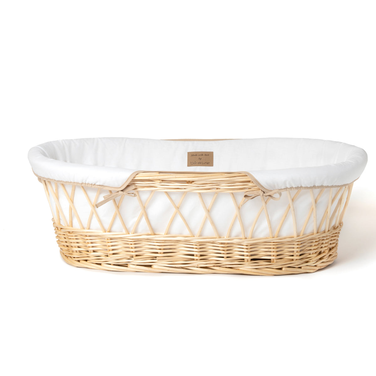 Clair-de-lune Organic Natural Wicker Moses Basket - White